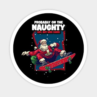 Skater Santa Clause Christmas Magnet